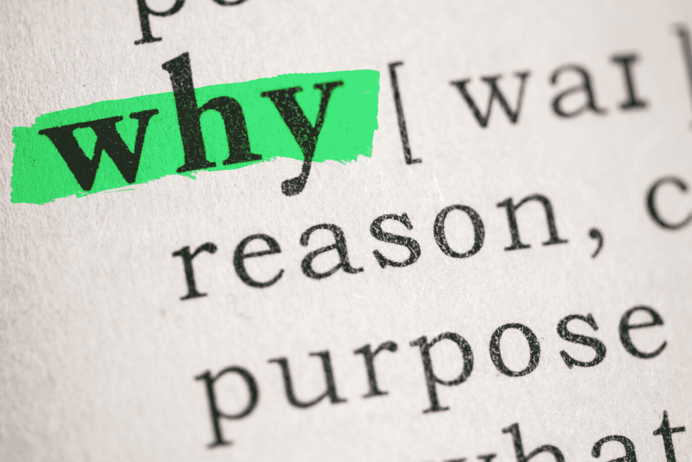 alt=A picture taken from a page of an encyclopedia explaining the meaning of 'why'